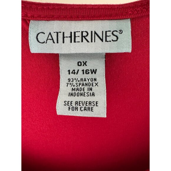 Catherines Red Sleeveless Tank Maxi Dress‎ Size 14/16W Sleeveless Soft Knit Plus - Picture 6 of 8